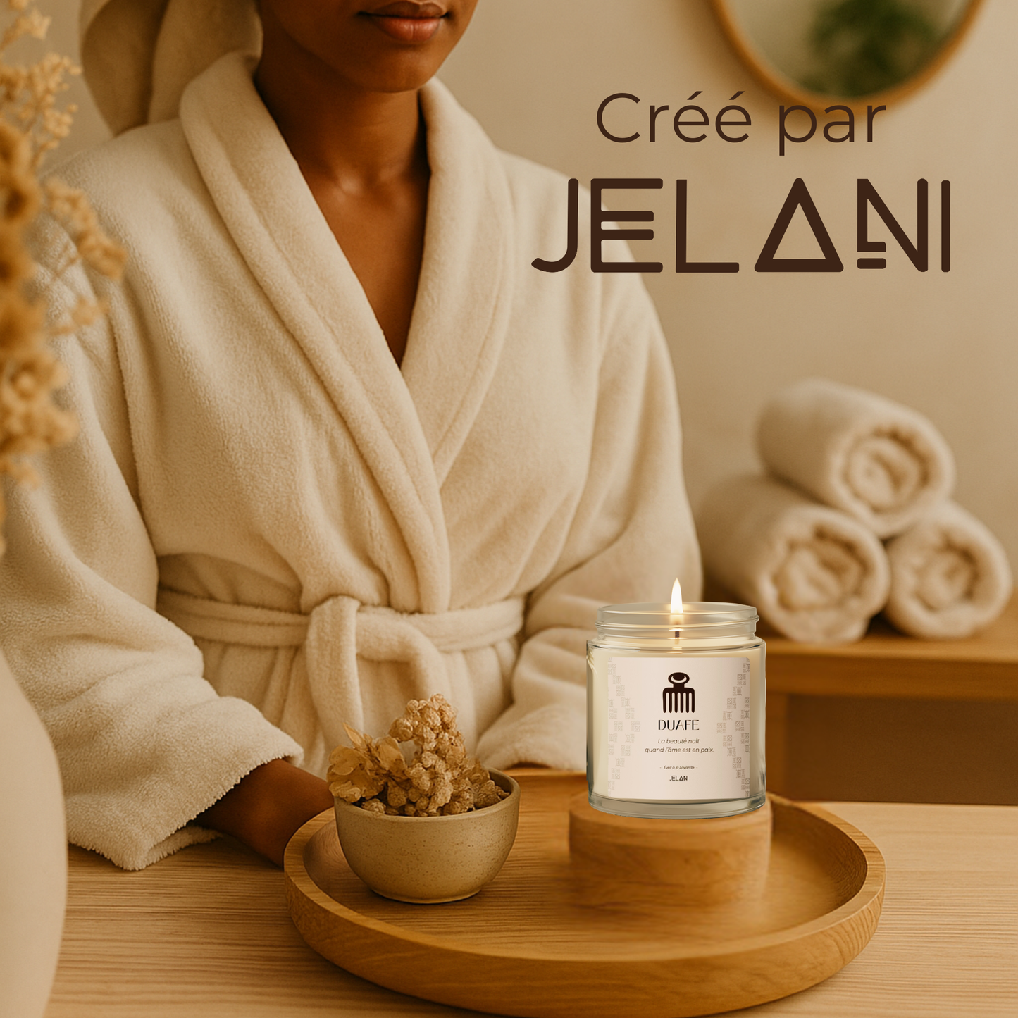 Bougie à la lavande | bougie Symbole Duafe |  Beauté & Féminité | Cire écologique | Cadeau bien-être femme |  Décoration Cosy