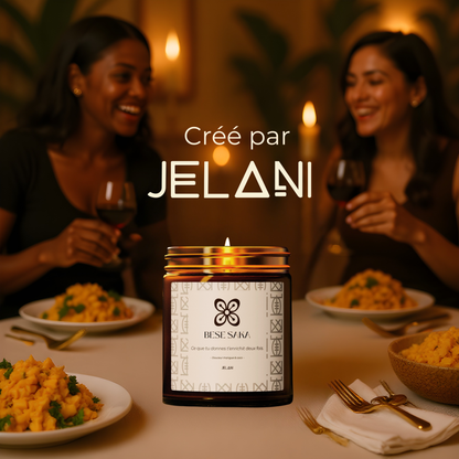 Bougie Mangue Coco artisanale | Bougie symbole Bese Saka |  Abondance & Prospérité | Cire écologique | Cadeau bien-être femme |  Décoration Cosy