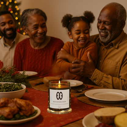 Bougie Boisée | Bougie symbole Nkonsonkonson | Unité & Connexion