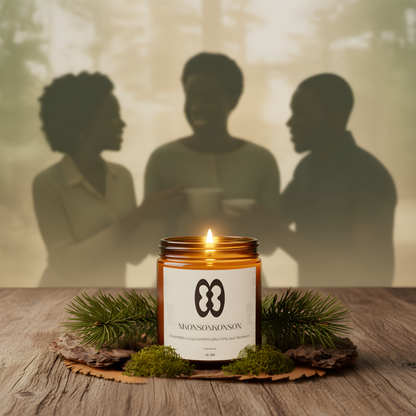Bougie Boisée | Bougie symbole Nkonsonkonson | Unité & Connexion