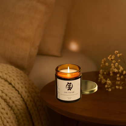 Bougie parfumée Vanille Intense  | Symbole Adinkra GYE NYAME | Foi & Spiritualité