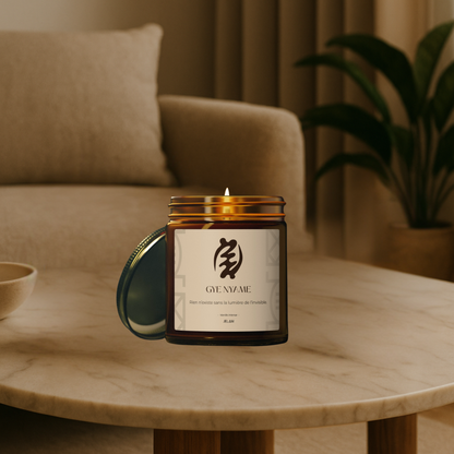 Bougie parfumée Vanille Intense  | Symbole Adinkra GYE NYAME | Foi & Spiritualité